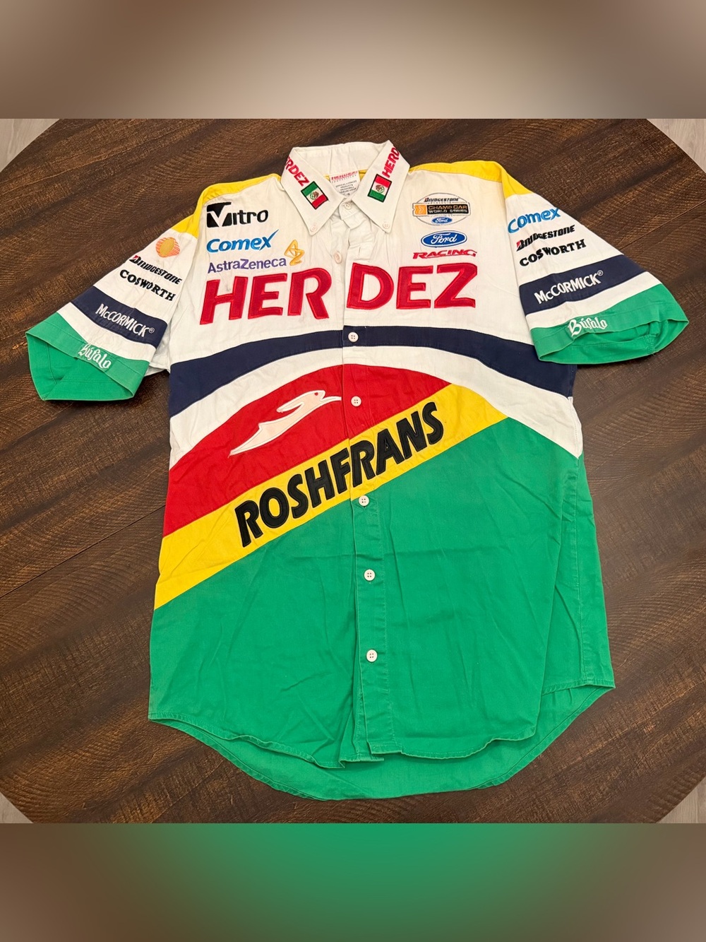 Vtg Herdez Competition Racing Pit Crew Men’s Shirt Embroidered-Size Small